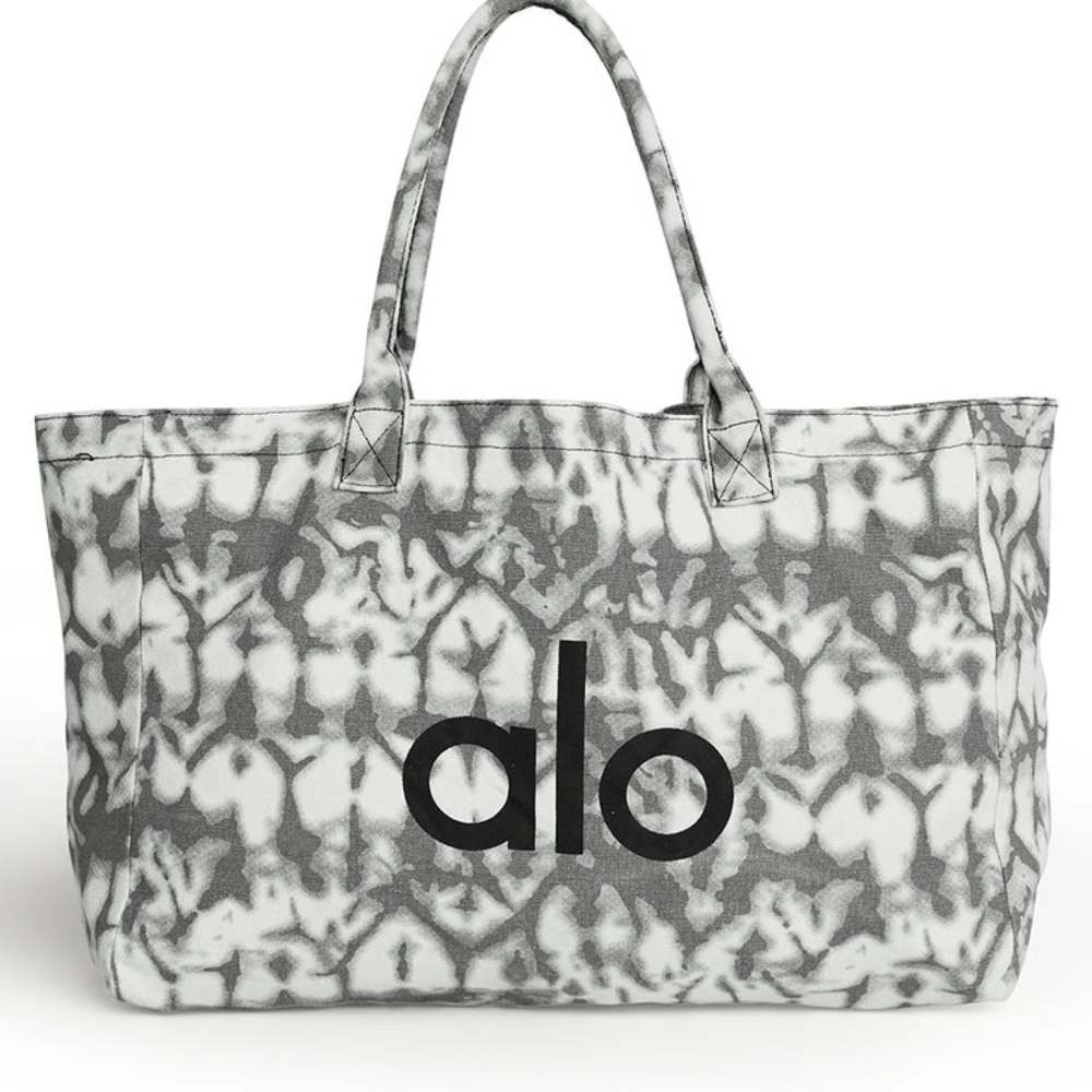 ALO Yoga shoppers tote bag, grey tie-dye color